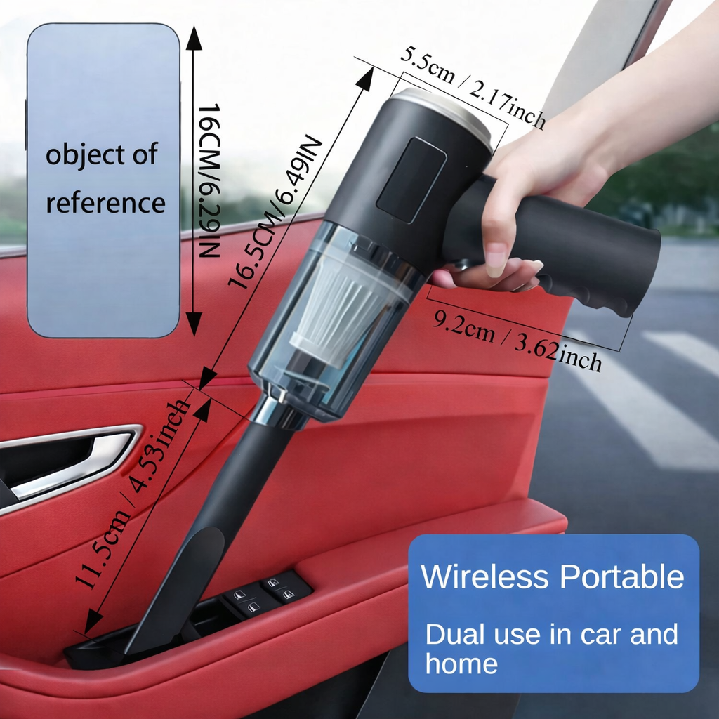 1PC Wireless Vacuum Cleaner 120W High Power Black Dual Use for Home And Car Powerful Portable Handheld Vacuum
